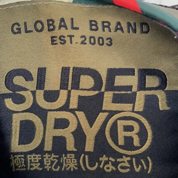 Superdry taped logo camo jacket windbreaker khaki green size M - Picture 4 of 15